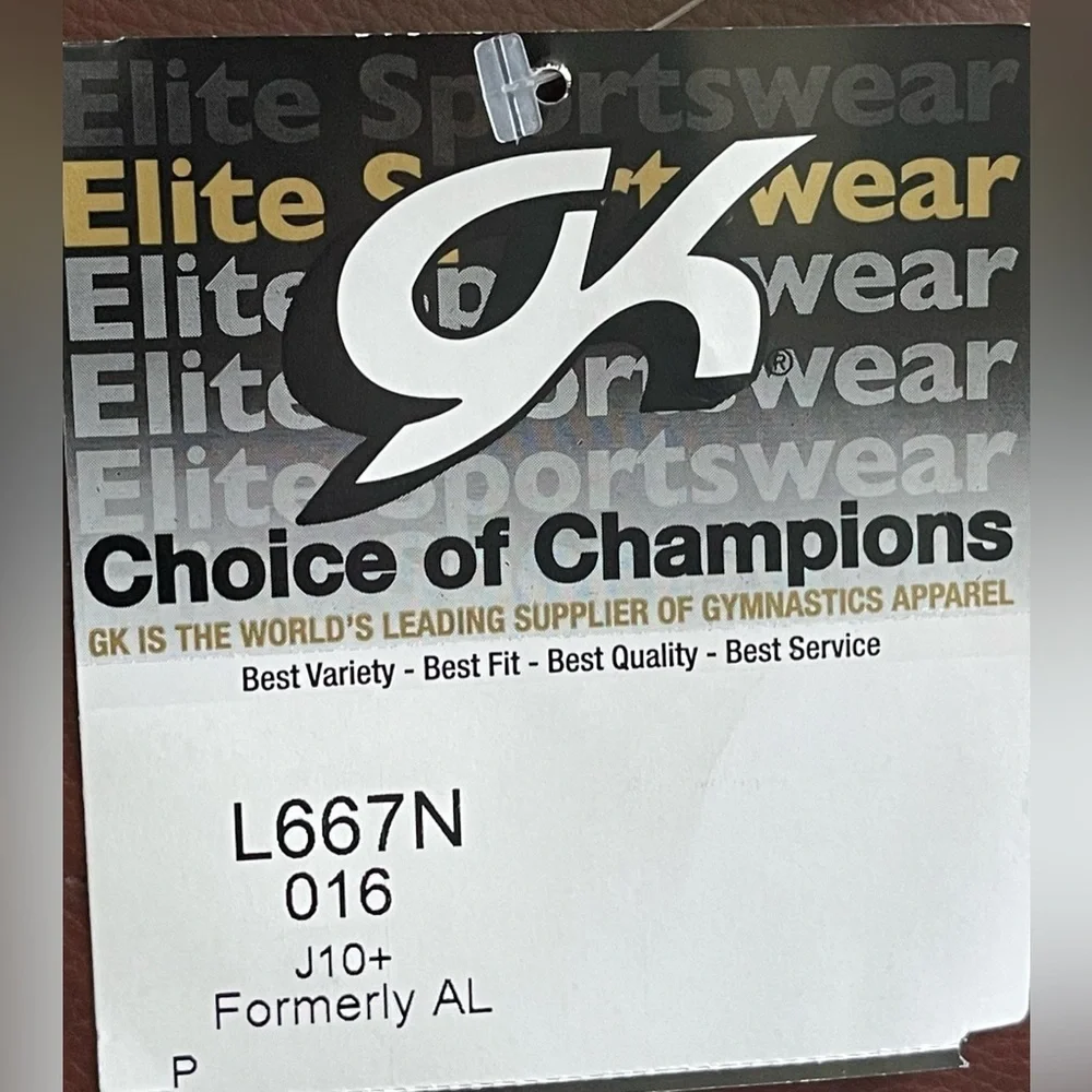 NWT GK Elite Gymnastics Black & White Fitted Polo Shirt Top Size L Kids S Ladies - Picture 4 of 5